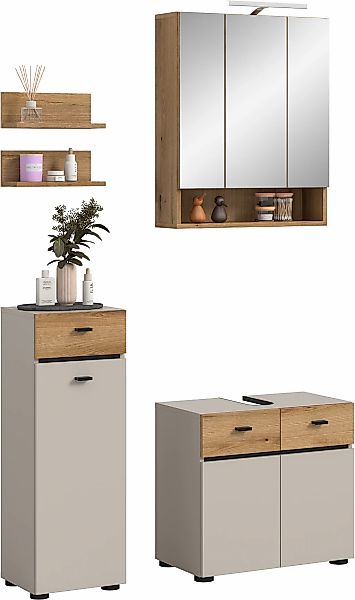 welltime Badmöbel-Set "VANN, 5-teilige moderne Badkombination, inkl. Beleuc günstig online kaufen