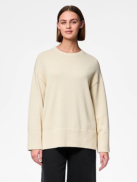 pieces Rundhalspullover "PCAVA LS O-NECK SLIT KNIT NOOS" günstig online kaufen