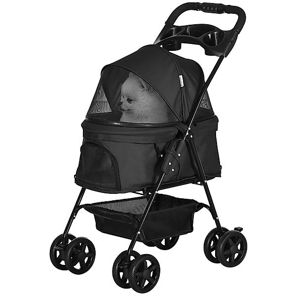 PawHut Faltbarer Hundekinderwagen Buggy für Katzen mit Aufbewahrungskorb, G günstig online kaufen