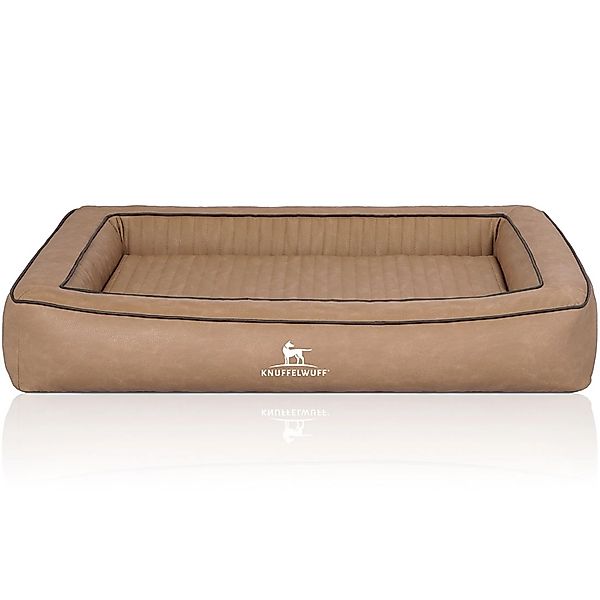 Knuffelwuff Hundebett Montego Orthopädisch Kunstleder 105 x 80cm Camel günstig online kaufen