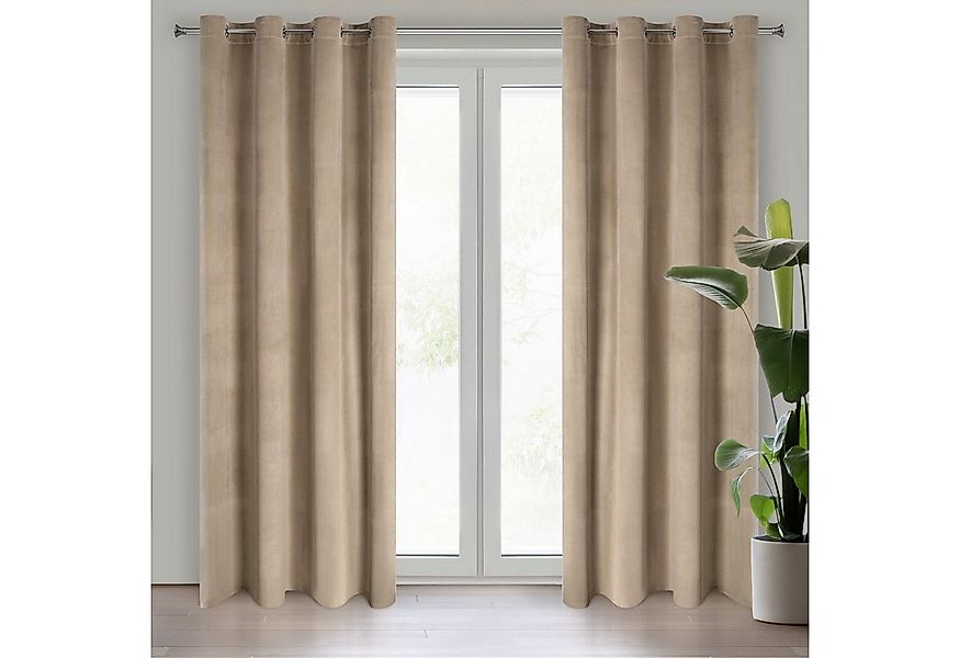 Eurofirany Vorhang VELVET (2 St), Ösen, blickdicht, Samt, 2er-Set Ösenschal günstig online kaufen