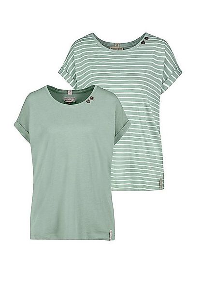 SUBLEVEL T-Shirt Gestreiftes mit Rundhalsausschnitt aus Baumwolle (2-tlg) 2 günstig online kaufen