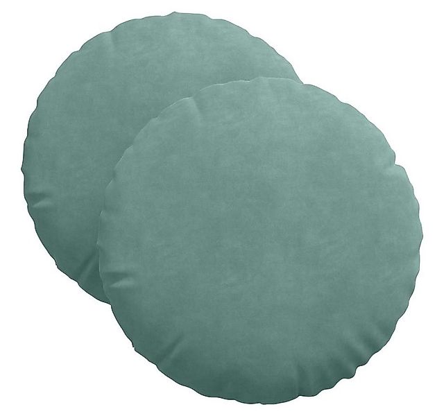vidaXL Sitzauflage Sitzkissen 2 Stück Meergrün Ø 40 x 13 cm Samt, (2 St) günstig online kaufen
