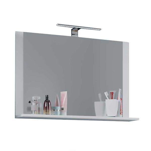 Badezimmermöbel in Weiss mit Spiegel inklusive Keramikbecken (dreiteilig) günstig online kaufen