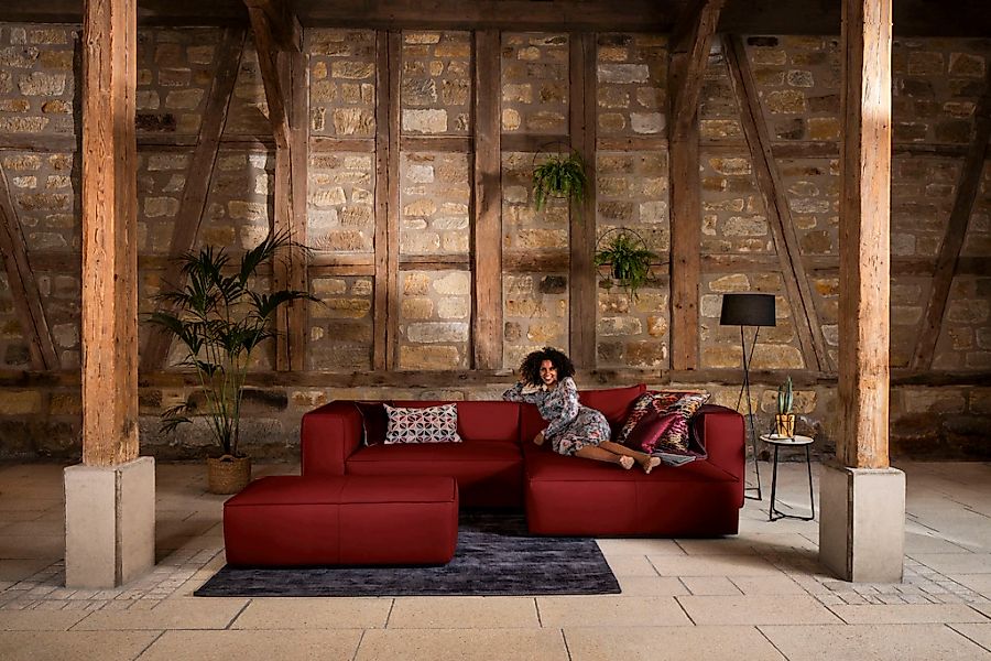 W.SCHILLIG Ecksofa "around-the-block" inklusive Hocker, mit eleganter Biese günstig online kaufen