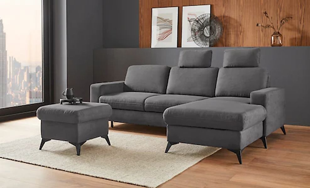 Places of Style Ecksofa "Lolland L-Form", Wahlweise mit Bettfunktion und Be günstig online kaufen