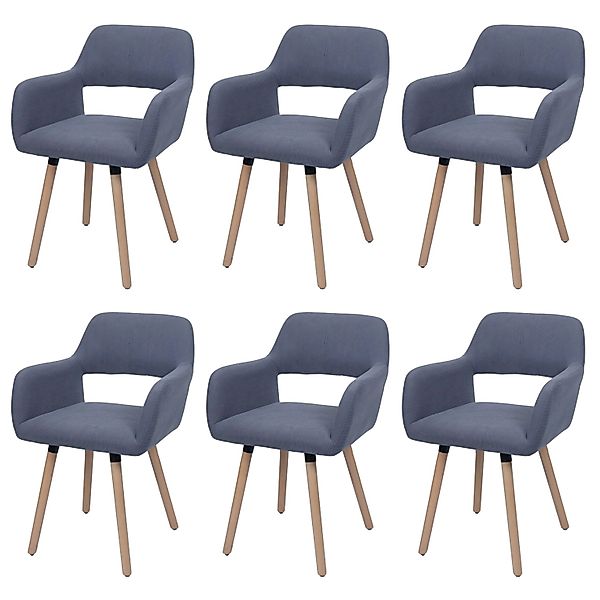 MCW Esszimmerstuhl A50 II 6er-Set Dunkelgrau Stoff/Textil Cord 400g/m² günstig online kaufen