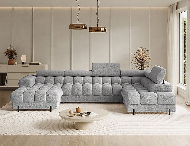 Lukas Möbel Wohnlandschaft Deisgner XXL-Sofa in U-Form Falco mit Schlaffunk günstig online kaufen