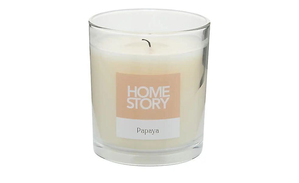 HOME STORY Duftkerze im Glas "Papaya" ¦ orange ¦ Wachs, Glas ¦ Maße (cm): H günstig online kaufen