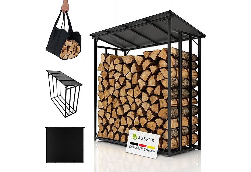 Juskys Kaminholzregal, (1-St), Inkl. Wetterschutzplane, erhöhte Bodenfreihe günstig online kaufen