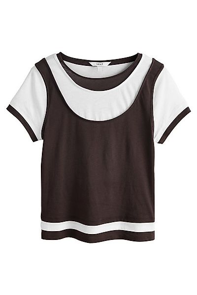 Next T-Shirt Dreilagiges Kurzarm-T-Shirt mit Rundhalsausschnitt (1-tlg) günstig online kaufen