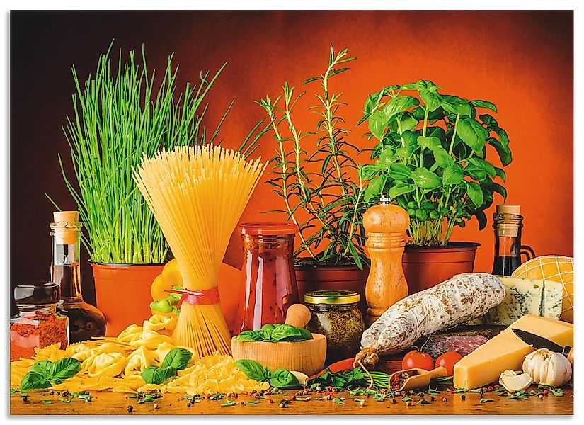 Artland Küchenrückwand "Mediterranes und italienisches Essen" Alu Spritzsch günstig online kaufen