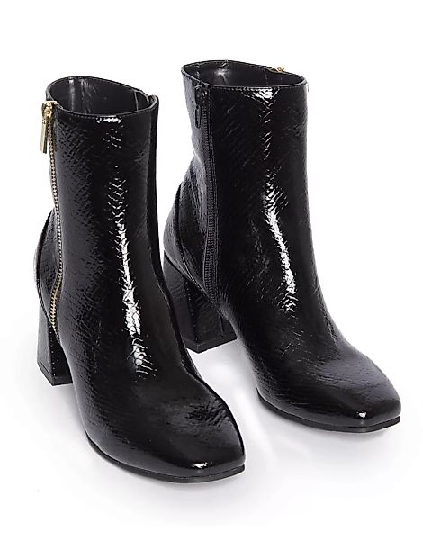 Miss Selfridge – Stiefel mit Absatz und Reißverschlussdetail in Schwarz günstig online kaufen