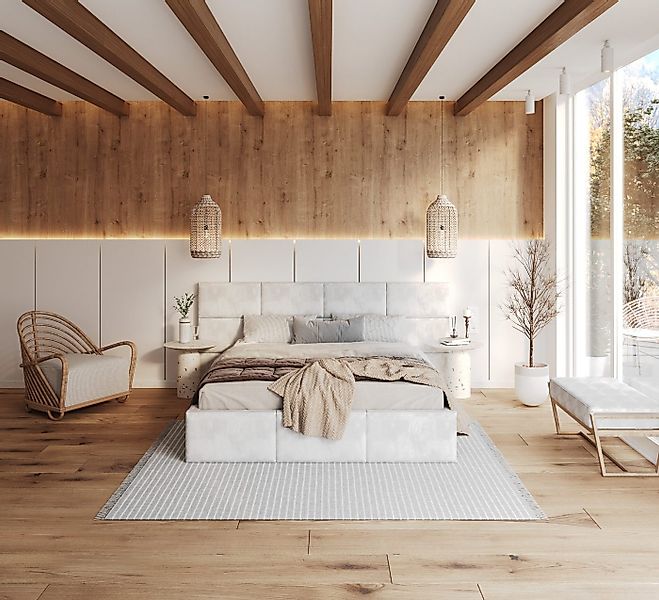 FDM Polsterbett modern mit Bettkasten MADE IN EU - mit hochwertigem Velours günstig online kaufen