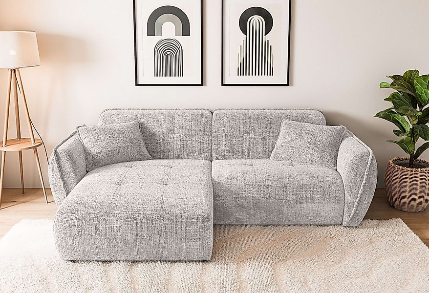 Home affaire Ecksofa "MIRELDA L-Form mit Steppungen, Recamiere rechts/links günstig online kaufen