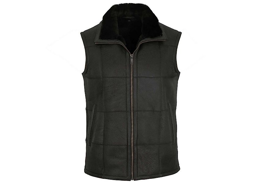 Maddox Lederweste Lanzo Maddox - Herren Lederweste Lammnubuk Lammfell schwa günstig online kaufen