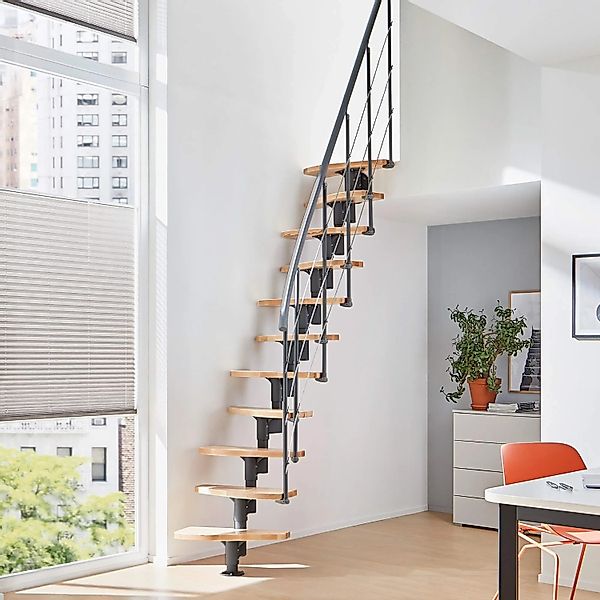 Treppen Intercon Raumspartreppe Alpha Mittelholmtreppe 11 Stufen Buche Natu günstig online kaufen