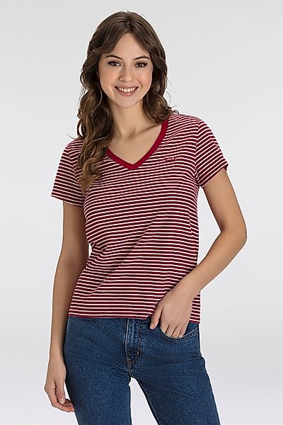 Levi's® V-Shirt PERFECT VNECK mit Mini-Batwing-Logostickerei günstig online kaufen