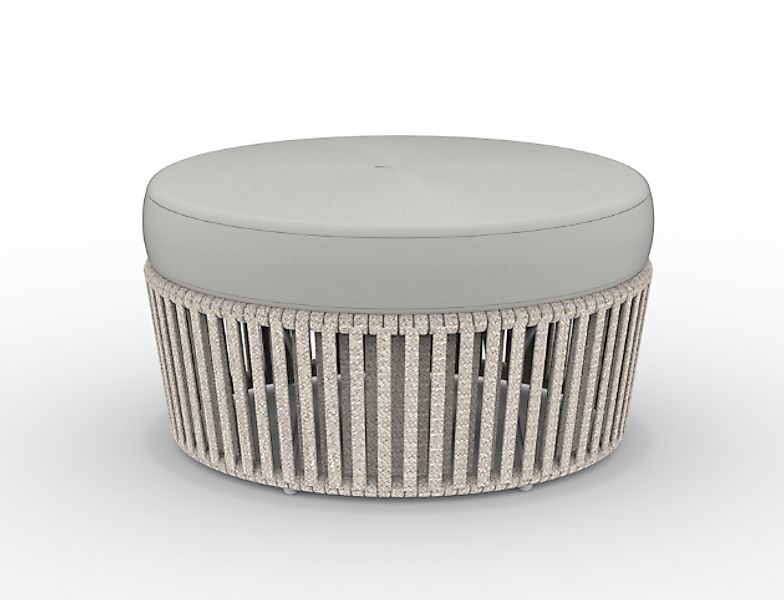 Outdoor Puff/Hocker Daisy Rope matt weiß, grau-grigio günstig online kaufen