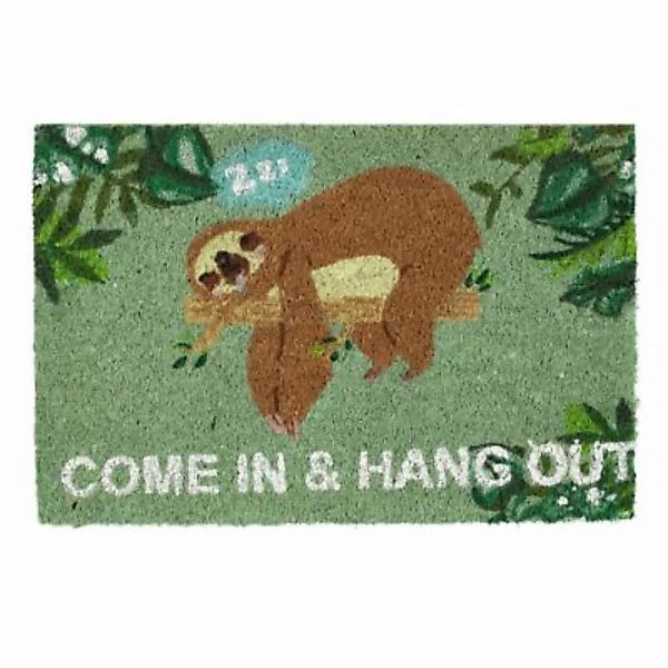 relaxdays "Fußmatte Kokos ""Come in & Hang Out""" grün günstig online kaufen