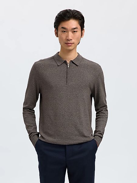 SELECTED HOMME Polokragenpullover "SLHBERG LS HALF ZIP POLO NOOS" günstig online kaufen