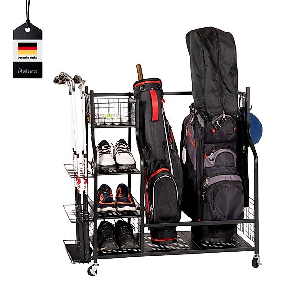 eluno Sportgeräte-Regalwagen passend für 2 Golftaschen, günstig online kaufen