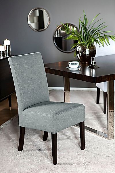 Fink Polsterstuhl "MIRCO", Flachgewebe LEINENOPTIK, mit schmalem Holzsockel günstig online kaufen
