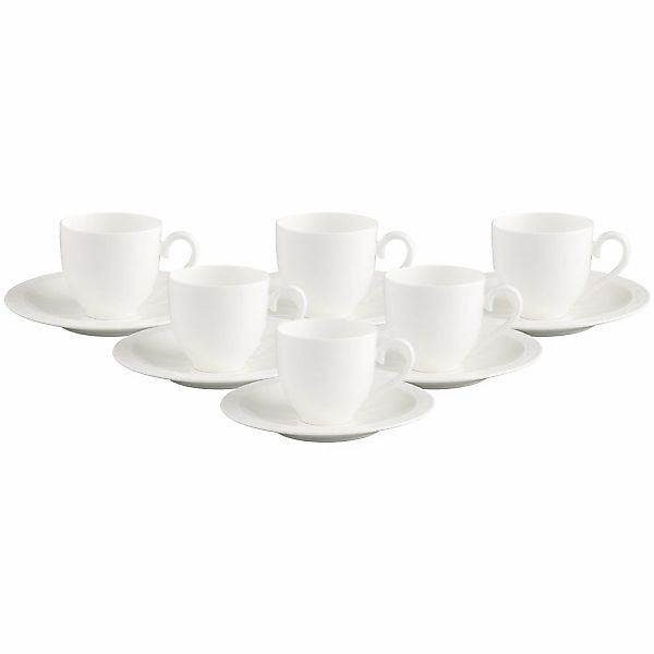 Villeroy & Boch Tasse "Espressotassen mit Untertassen White Pearl 70 ml 6er günstig online kaufen