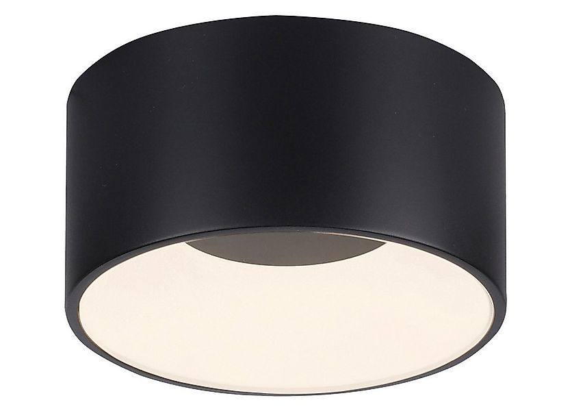 JUST LIGHT LED Deckenleuchte TANIKA, Ø 16 cm, 1-flammig, Schwarz, Kunststof günstig online kaufen