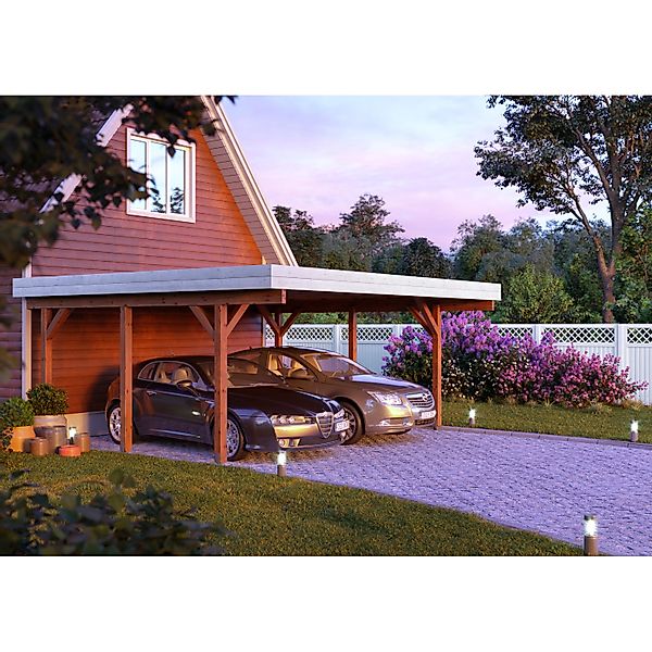 Palmako Carport Karl 555 x 372 cm Lackiert Weiß FSC® günstig online kaufen