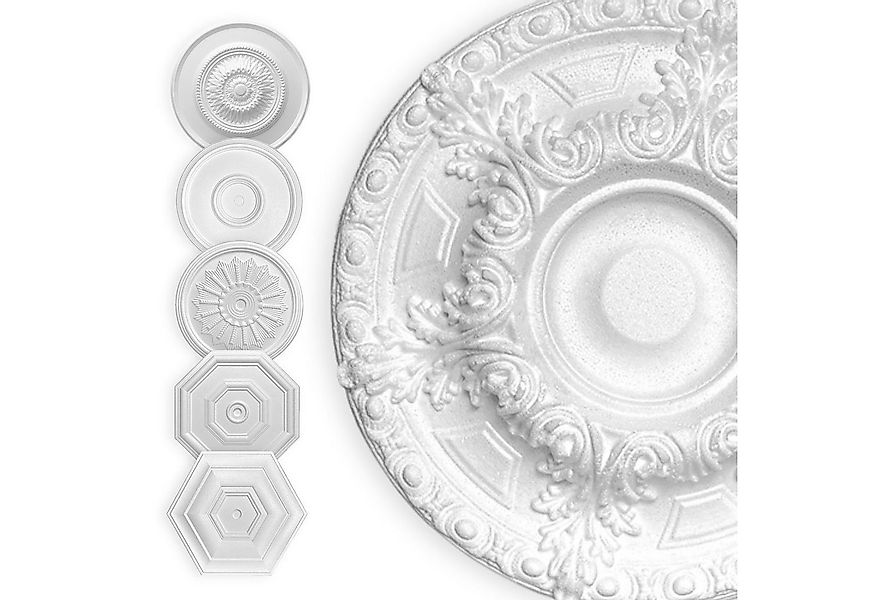 Hexim Wanddekoobjekt Palast 40 cm (HEXIM Stuckrosette aus EPS Styropor weiß günstig online kaufen