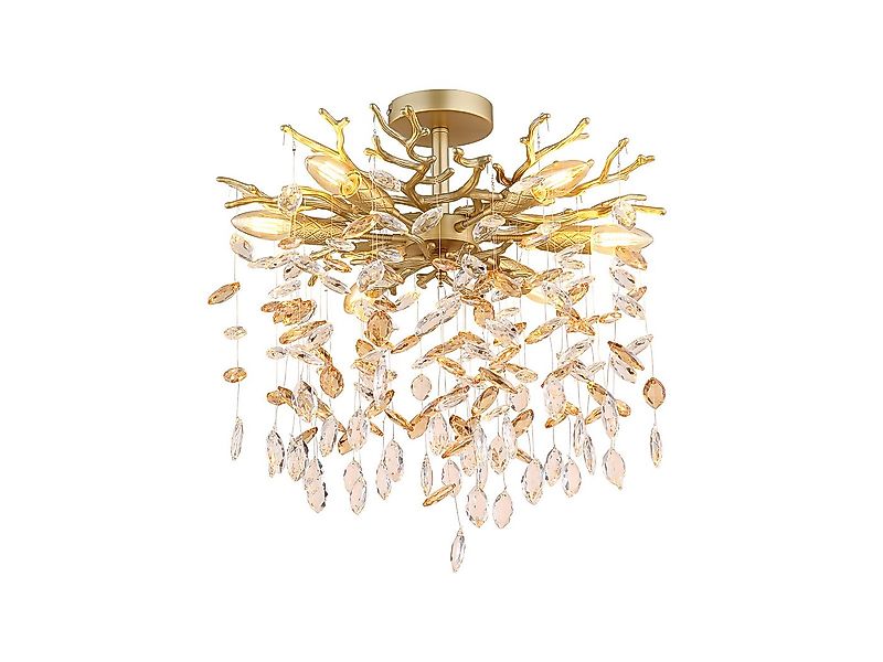 GLOBO LIGHTING LED Deckenleuchte mit Kristall 2-farbig Ø 50cm, Dimmfunktion günstig online kaufen