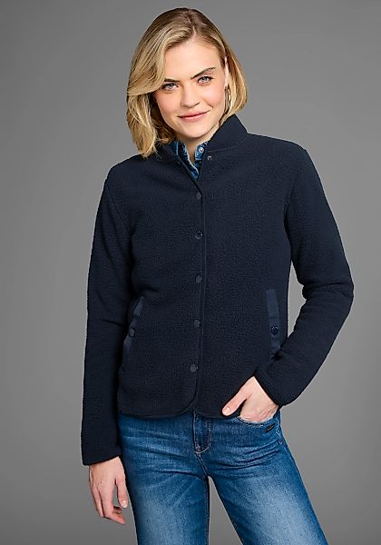 Polarino Fleecejacke ohne Kapuze aus Teddy-Fleece, Übergangsjacke mit Stehk günstig online kaufen