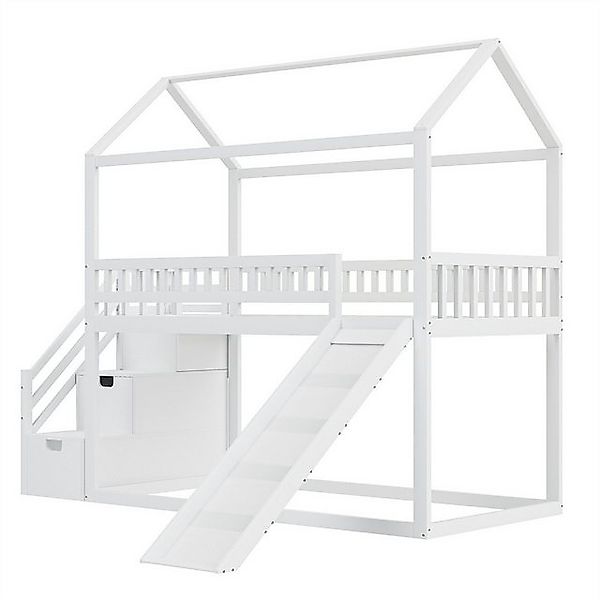 autolock Hochbett Kinderetagenbett 90*200 cm,Hochbett,mit Rutsche und Staur günstig online kaufen