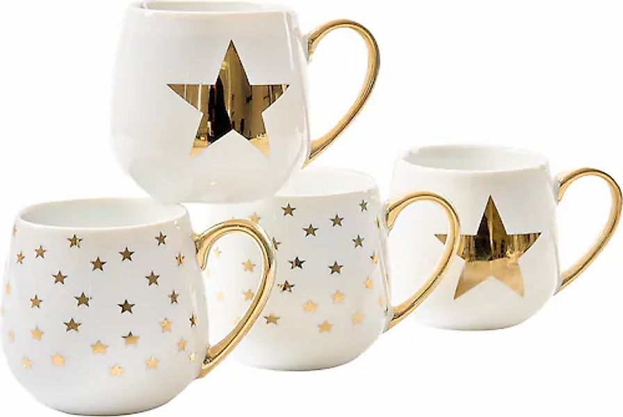 Retsch Arzberg Becher »GOLD STAR« zwei verschiedenen goldenen Sterndekoren günstig online kaufen