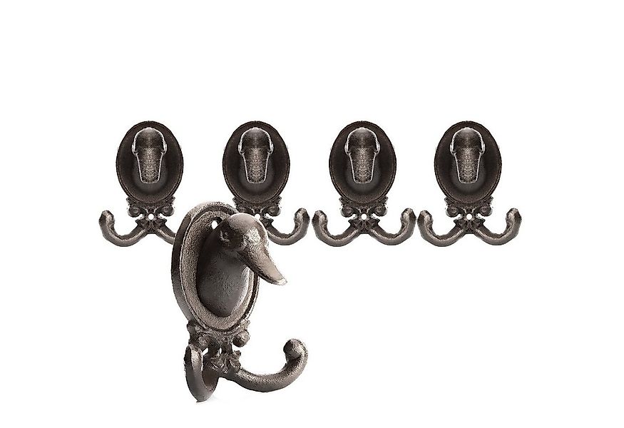 BigDean Kleiderhaken 4 Stück Wandhaken Ente aus robusten Gusseisen, ., (Set günstig online kaufen