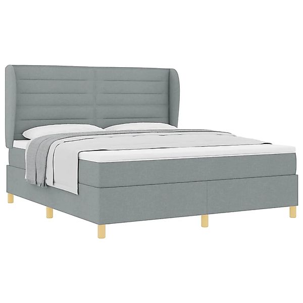 vidaXL Boxspringbett mit Matratze Dunkelgrau 90x190 cm Hellgrau 3340704 günstig online kaufen