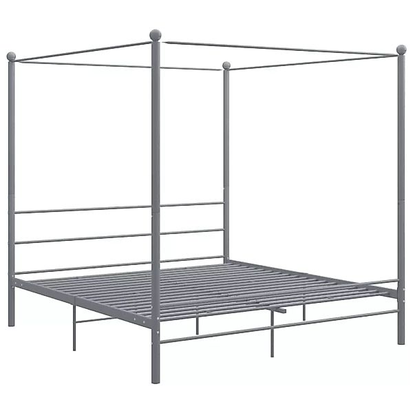 vidaXL Bettgestell Himmelbett Grau Metall 180x200 cm Doppelbett Bett Bettra günstig online kaufen
