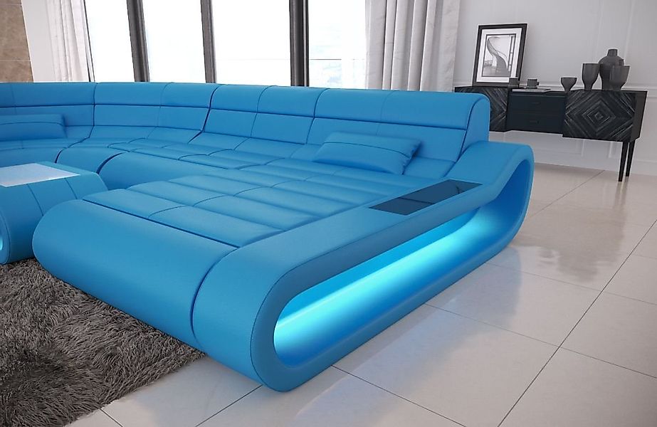 Sofa Dreams Wohnlandschaft Leder Sofa Ledercouch Concept XXL U Form Lederso günstig online kaufen