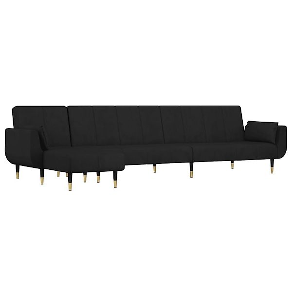 vidaXL Sofa Schlafsofa in L-Form Schwarz günstig online kaufen