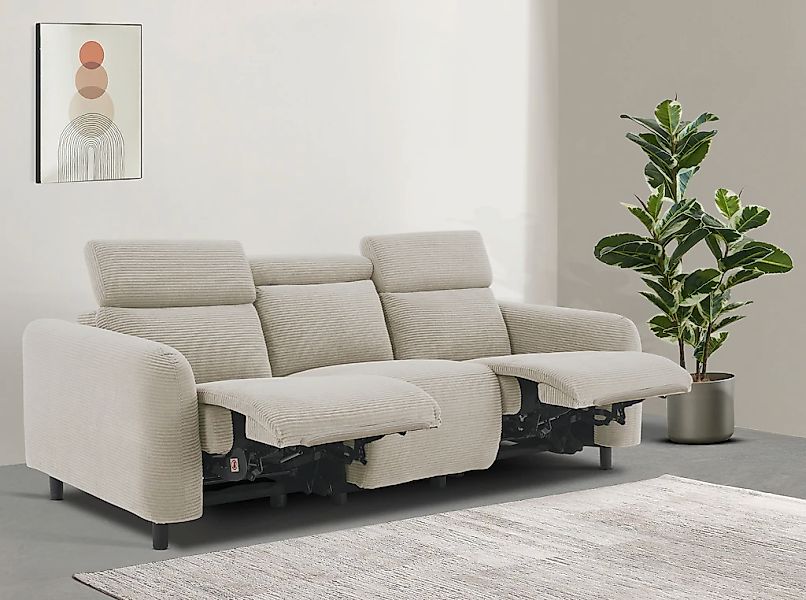 Home affaire 3-Sitzer "SKAANE in Cord, Sofa mit manueller u. elektrischer R günstig online kaufen