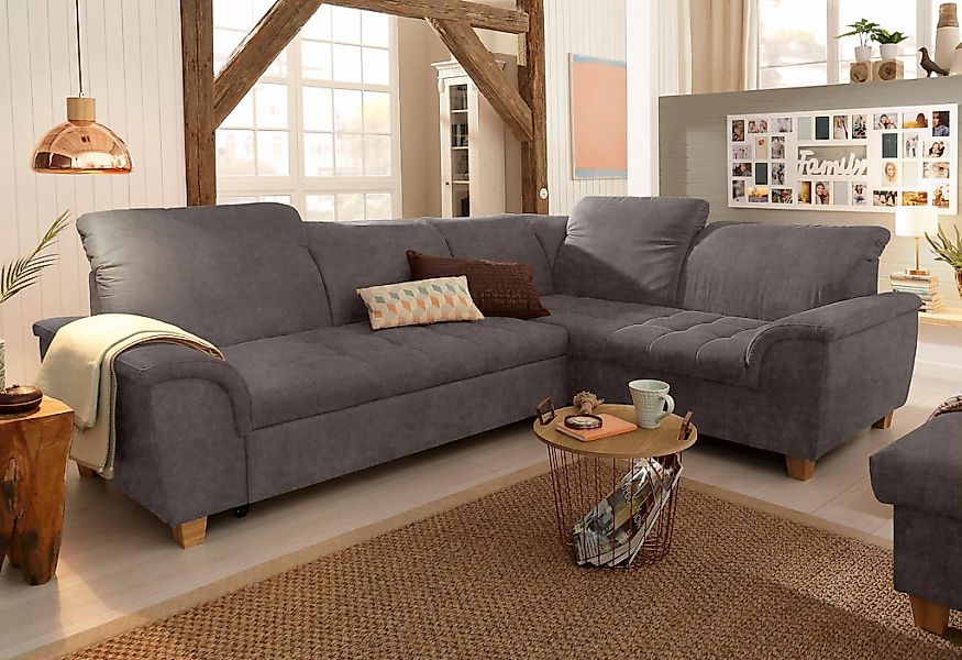Home affaire Ecksofa "Lyla fester Sitzkomfort, bequeme Armlehnen, Breite 27 günstig online kaufen