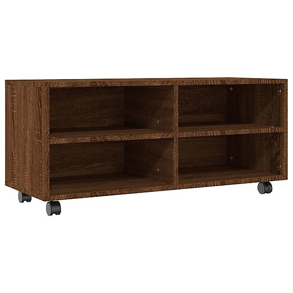 Vidaxl Tv-schrank Mit Rollen Braun Eiche 90x35x35 Cm Holzwerkstoff günstig online kaufen