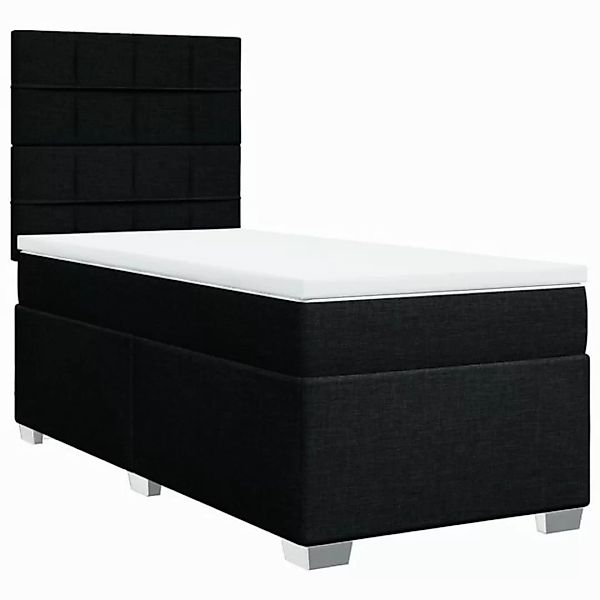 vidaXL Boxspringbett mit Matratze Schwarz 80x200 cm Stoff2101658 günstig online kaufen