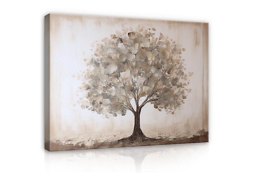 Wallarena Leinwandbild Baum Beige Vintage Wandbilder Wand Deko XXL Wandbild günstig online kaufen