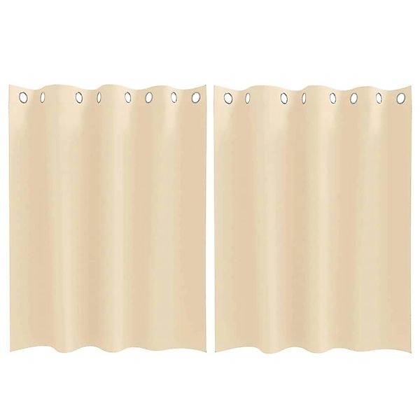 vidaXL Verdunkelungs-Vorhänge mit Ringen Creme Polyester 4107373 günstig online kaufen