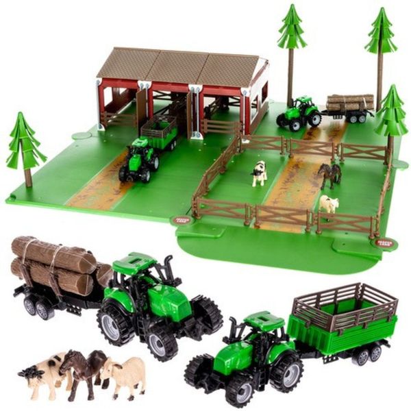 KRUZZEL Spielzeug-Traktor Bauernhof Traktor Tiere, (Spar-Set, günstig online kaufen