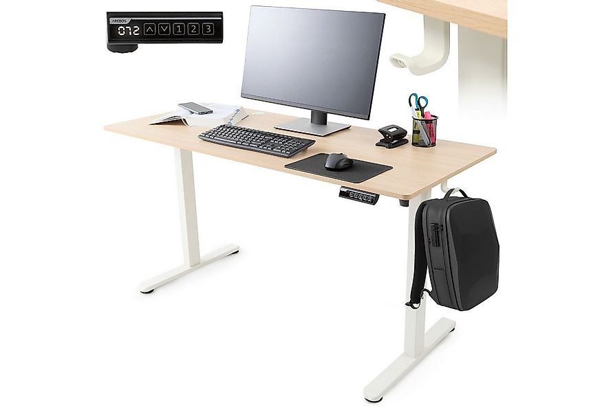 Arebos Schreibtisch Computer-Bürotisch 120 x 60 cm, elektrisch Memory-Funkt günstig online kaufen