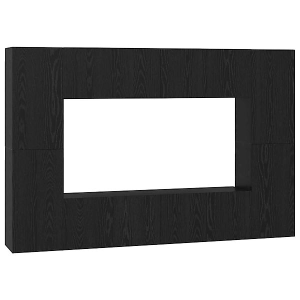 vidaXL TV-Schrank-Set 8-Tlg Schwarz Eichen-Optik 60 x 30 x 30 cm 3393376 günstig online kaufen