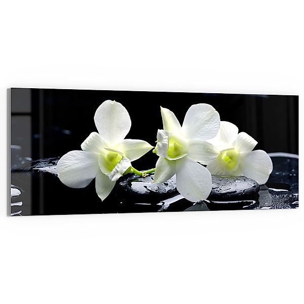DEQORI Glasbild 'Orchidee mit Zen-Steinen', 'Orchidee günstig online kaufen